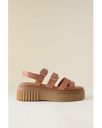Clarks - Clarks Evamar Buckle Leather Sandals - Lyst
