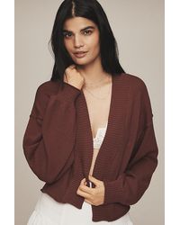 Flat White - Livvy Waffle Knit Cardigan - Lyst