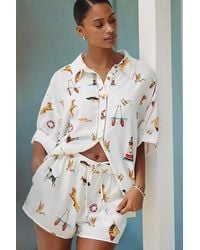 By Anthropologie - Linen Pull-On Shorts - Lyst