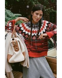 Pilcro - Fair Cotton-Wool Blend Fair Isle Hooded Jumper - Lyst