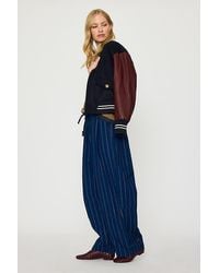 By Anthropologie - Billie Brushed Check Barrel Trousers - Lyst
