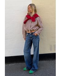 Maeve - Faux-Suede Funnel-Neck Jacket - Lyst