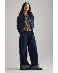 Damson Madder - Wylie Turn-Up Wide-Leg Jeans - Lyst
