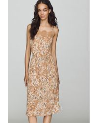 AFRM - Tabitha Lace-Trim Midi Dress - Lyst