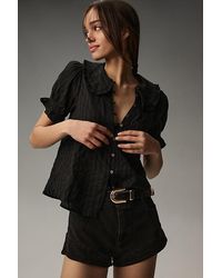 Pilcro - The Keira Collared Button-Front Blouse By - Lyst