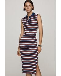 Maeve - Sleeveless Knit Polo Midi Dress - Lyst