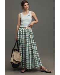 Maeve - Poplin Printed Midi Skirt - Lyst