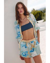 Celandine - Linen-Blend Printed Shorts - Lyst