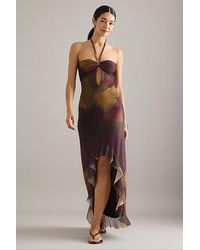 Celandine - High-Low Cutout Halter Dress - Lyst