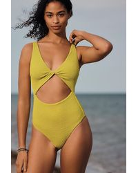 MALAI - Textured Wave Twist One-Piece Swimsuit - Lyst