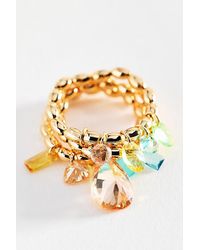 By Anthropologie - Crystal Stretch Rings, Set Of 3 - Lyst