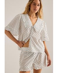 It's 9pm - Luna Ruffle Short Organic Cotton Pyjama Set - Lyst