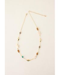 By Anthropologie - Plated Stone & Shell Necklace - Lyst