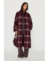ALIGNE - Check 100% Wool Car Coat - Lyst