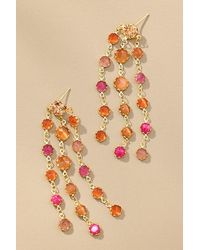 By Anthropologie - Crystal Fringe Drop Earrings - Lyst