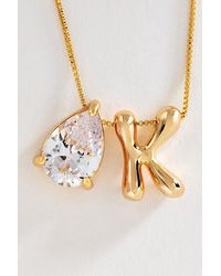 By Anthropologie - Bubble Initial & Pear-Cut Stone Necklace - Lyst