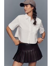 Maeve - Merritt Short-Sleeve Cropped Buttondown Shirt By - Lyst