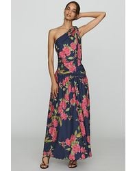 En Saison - Esther Cotton One-Shoulder Drop-Waist Midi Dress - Lyst
