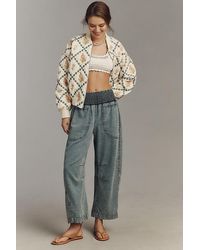 Pilcro - The Reese Smocked Pull-On Barrel Trousers: Denim Edition - Lyst