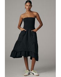 Daily Practice - Strapless Drop-Waist Tiered Dress - Lyst