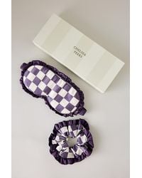 Chelsea Peers - Pure Silk Checkerboard Sleep Mask & Scrunchie Gift Set - Lyst