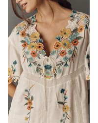 the pollie short sleeve swing tunic mini dress embroidered edition Pollie Embroidered Swing Mini Dress by Anthropologie, Size: XS Petite