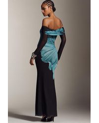 yellow long satin dress Yellow Satin Dress with Silver Corset – Walone LLC