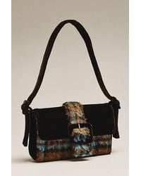 Maeve - Velvet Baguette Shoulder Bag - Lyst