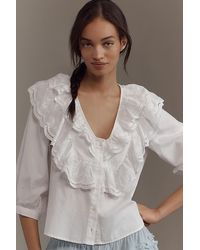 Maeve - Long-Sleeve Double-Collar Blouse - Lyst