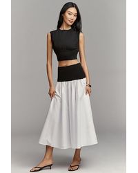 By Anthropologie - Cotton Sleeveless Waisted Crop Top - Lyst