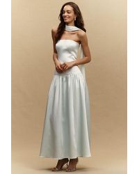 Mare Mare - Strapless Drop-Waist Satin Maxi Dress - Lyst