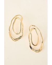 By Anthropologie - Plated Oversized Twist Statement Stud Earrings - Lyst