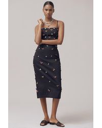 Maeve - The Brynne 3D Spaghetti-Strap Midi Dress By Butterfly-Embellished Edition - Lyst