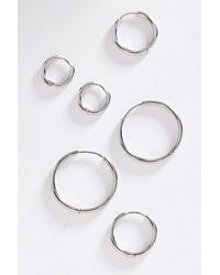 By Anthropologie - Water-Resistant Hoop Earrings, Set Of 3 - Lyst
