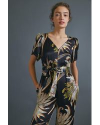 anthropologie scarf printed jumpsuit