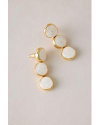 By Anthropologie - Plated Triple Pearl Drop Earrings - Lyst