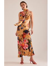 By Anthropologie - Mindy Floral Scarf-Detail Maxi Dress - Lyst