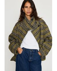 By Anthropologie - Lime Boucle Funnel-Neck Jacket - Lyst