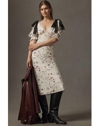 En Saison - Dinner Party Short-Sleeve Bow Midi Dress - Lyst