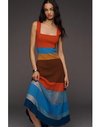Maeve - Sleeveless Blocked Knit Midi Dress - Lyst