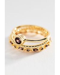 By Anthropologie - Crystal Stacking Rings, Set Of 3 - Lyst