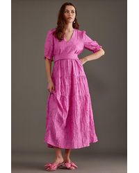 SELECTED - Cathi-sadie Puff-sleeve Tiered Maxi Dress - Lyst