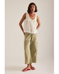 Pilcro - The Izzie Relaxed Pull-On Cargo Barrel Trousers By - Lyst