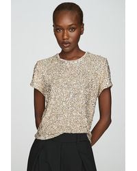 Maeve - Sequin Muscle T-Shirt - Lyst