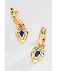 By Anthropologie - Pear Crystal Huggie Hoop Earrings - Lyst