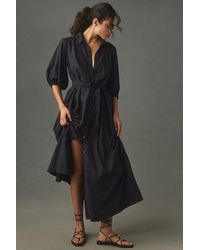 Maeve - Button-front Belted Maxi Shirt Dress - Lyst