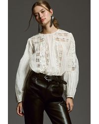 Forever That Girl - Long-sleeve Lace Peasant Blouse - Lyst
