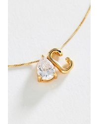 By Anthropologie - Bubble Initial & Pear-Cut Stone Necklace - Lyst