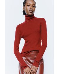 Maeve - 100% Cashmere Ribbed Turtleneck Top - Lyst