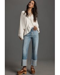 Pilcro - The Scotty Cuffed High-Rise Straight-Leg Jeans By - Lyst